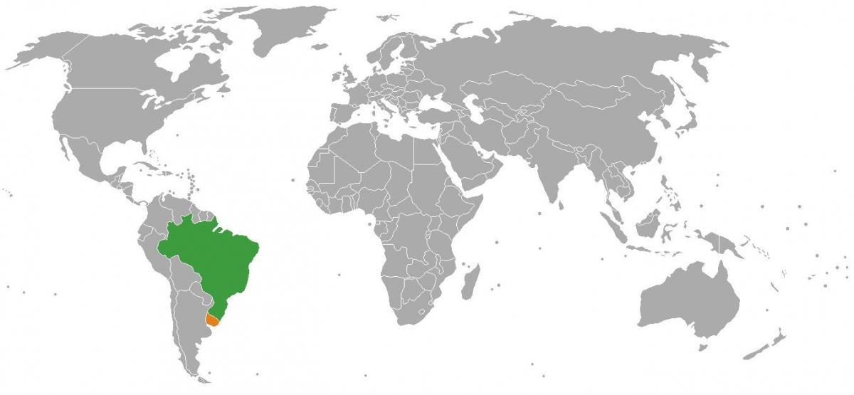 Uruguayn sijainti maailman kartalla