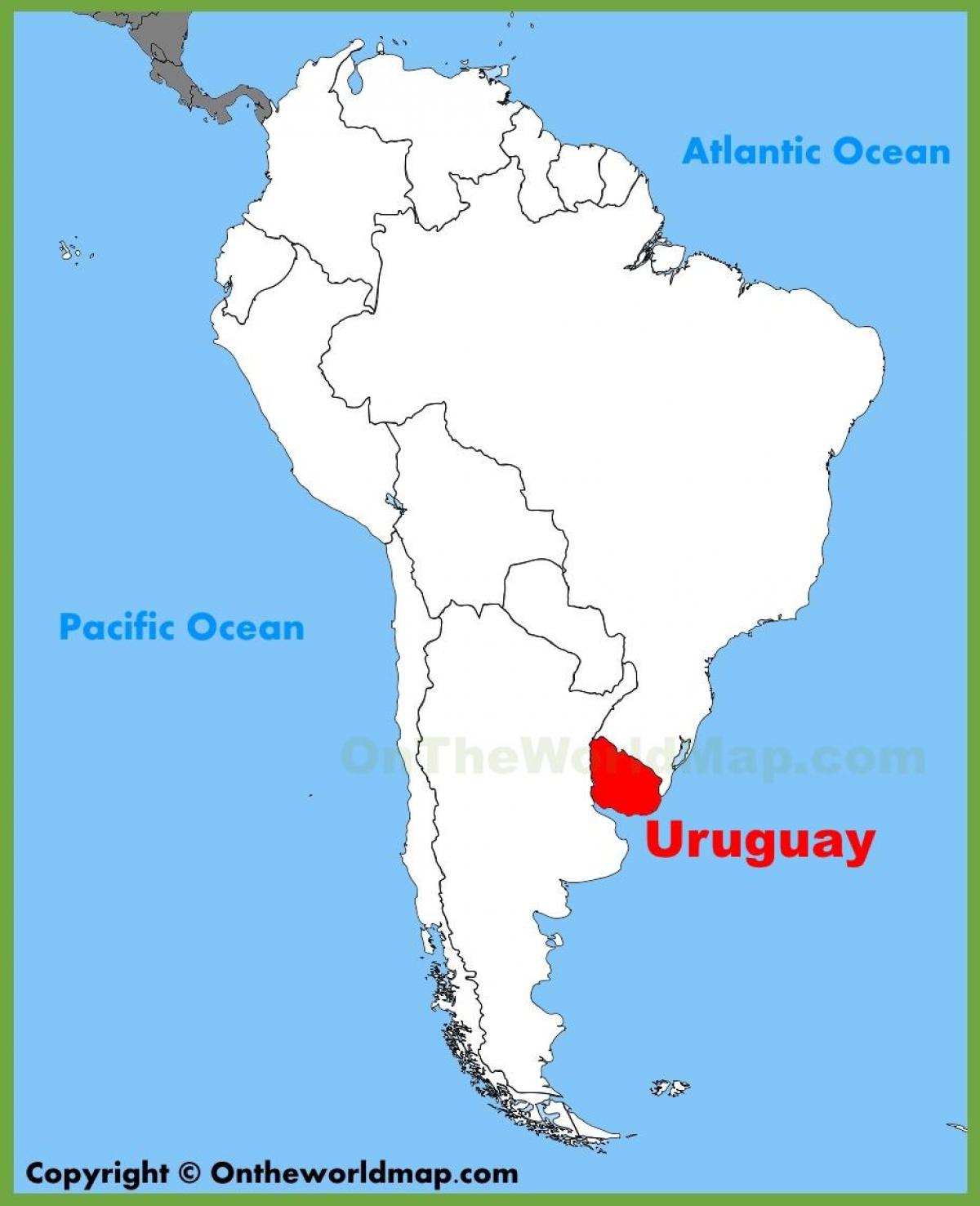 Uruguay kartta etelä-amerikka - Kartta Uruguay etelä-amerikassa (Etelä- Amerikka - Amerikka)