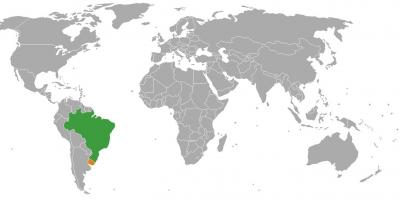 Uruguayn sijainti maailman kartalla